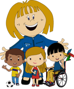 valentina con niños